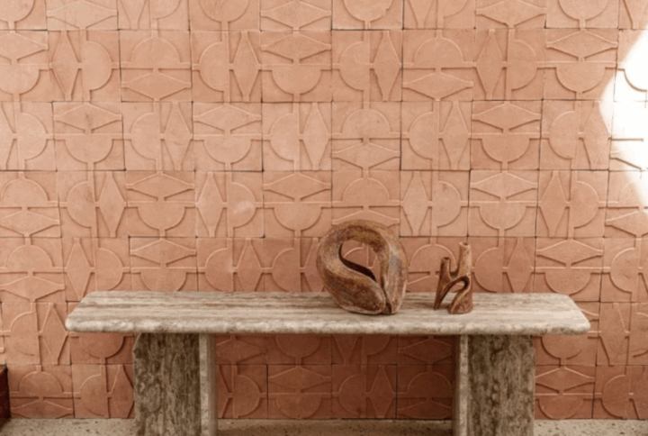 silver travertine bench - efesus home