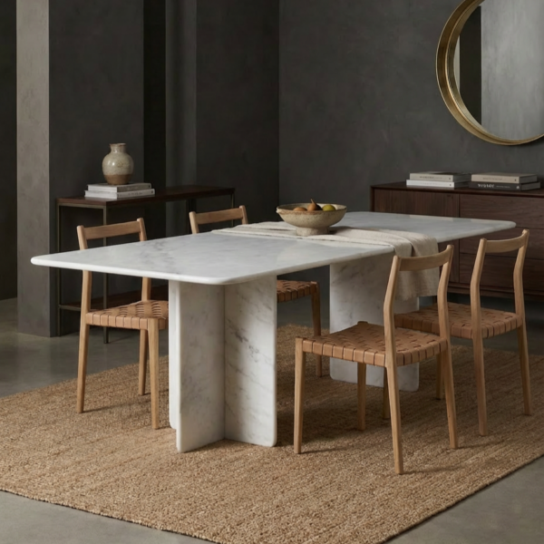Afyon White Arcobelano Marble Dining Table 2 100x200x75 1 - efesus home