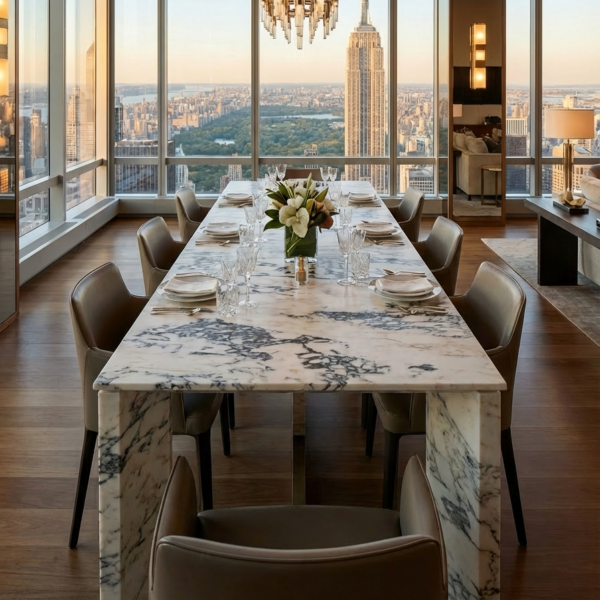 Calacatta Marble Custom Design Dining Table 4 100x300x75 1 - efesus home